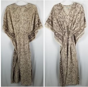 World Market Maxi Kaftan Dress w. Adjustable Waist